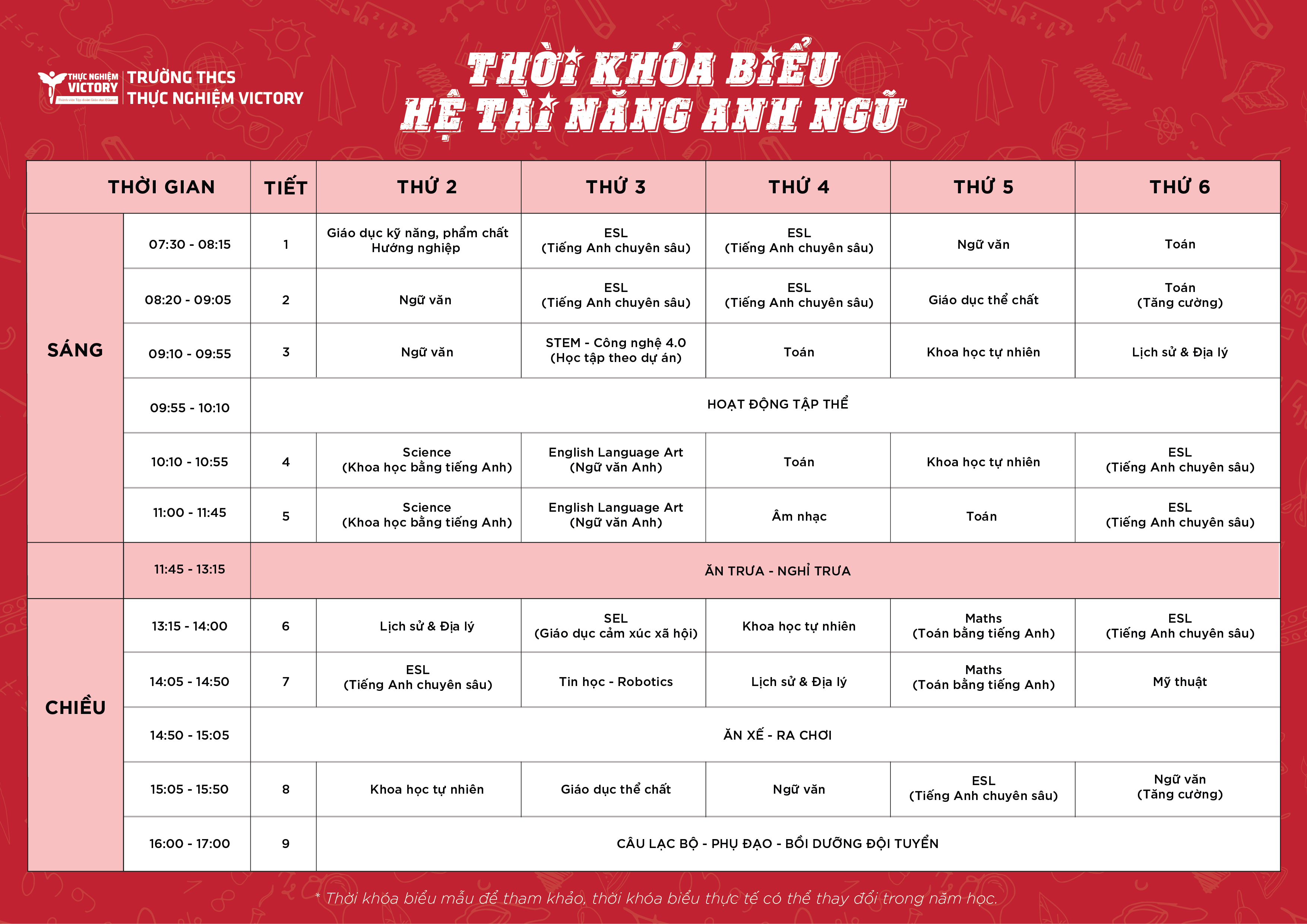 Thoi khoa bieu THCS He TNAN